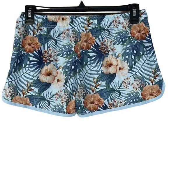 Franks Swim X-Large Board Shorts Hawaiian Floral Elastic Waist Pockets Quick Dry - Picture 3 of 5